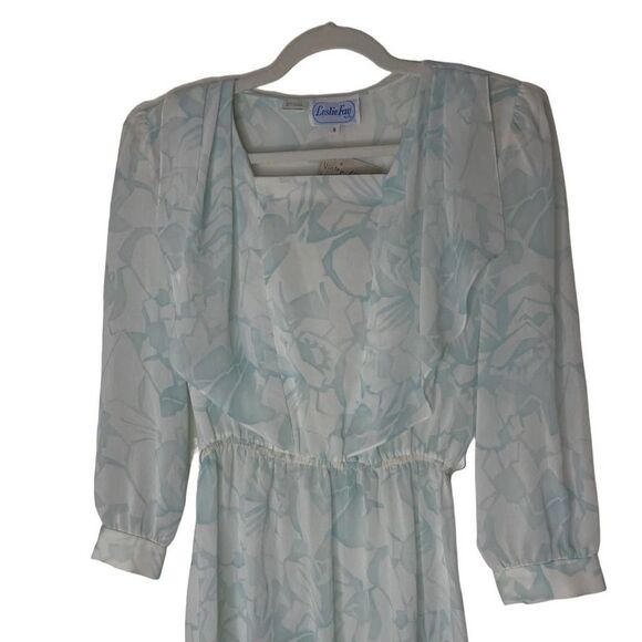 Vintage Leslie Fay Y2k D Floral Poly Crepe Dress sz. 8 #EE - Picture 8 of 10